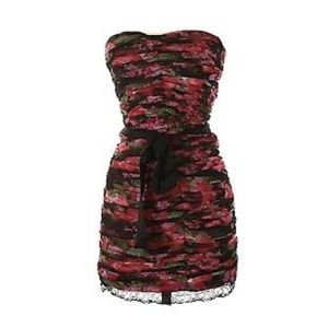Sexy floral strapless dress